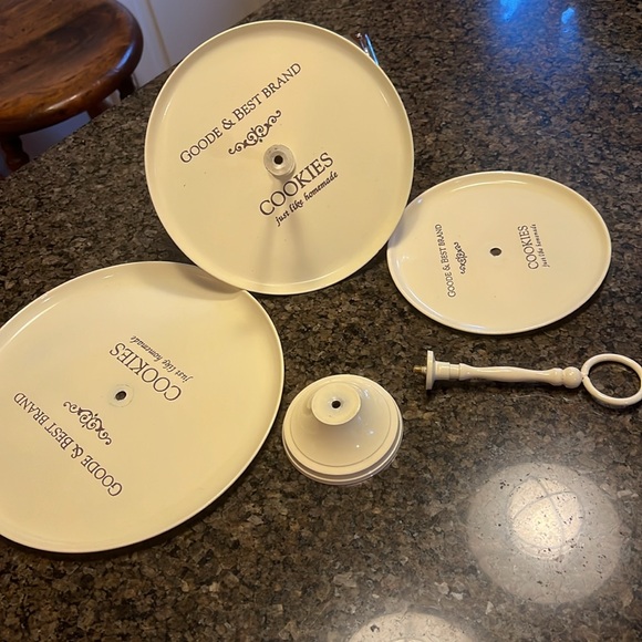 NWOT Anthropologie 3-tier dessert cookie brownie cake stand rustic farmhouse fun - Picture 7 of 8